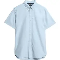Superdry für Herren. M4010944A Blaues Oxford-Hemd (L), Lässig, Baumwolle, Kurzarm
