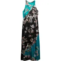 Superdry für Damen. W8012040A Jacquard-Kleid blau, schwarz (XS), Lässig, Party, Viskose, Ärmellos / Hosenträger