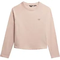 Superdry für Damen. W6012253A Essential Logo T-Shirt rosa (XL), Lässig, Baumwolle, Langarm