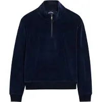 Superdry für Damen. W2012370A Sweatshirt mit halbem Reißverschluss ?Velour Half? in Marineblau (M), Lässig, Baumwolle