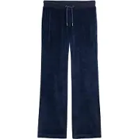 Superdry für Damen. W7011203A Jogginghose aus Velours mit weitem Bein, marineblau (XS), Lässig, Baumwolle