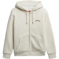 Superdry für Damen. W2012323A Kapuzen-Sweatshirt mit Reißverschluss ?Borg Lined? in Off-White (S), Weiß, Lässig, Baumwolle