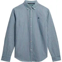 Superdry für Damen. W4010565A Schmal geschnittenes Oxford-Hemd blau (M), Lässig, Baumwolle, Langarm