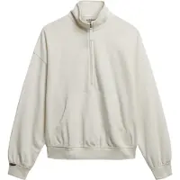 Superdry für Damen. W2012386A Sweatshirt mit halbem Reißverschluss Studios Half Gebrochenes Weiß (M), Lässig, Baumwolle