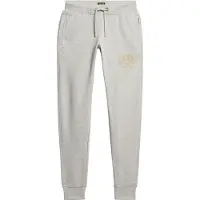 Superdry für Damen. W7011093A Jogginghose mit Metallic-Logo Luxe grau (XL), Lässig, Sportlich, Baumwolle, Multisport, Nachhaltig
