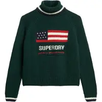 Superdry für Damen. W6110538A Jersey Americana Roll grün (L), Lässig, Baumwolle