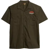 Superdry für Herren. M4010939A Mechaniker grünes Hemd (L), Lässig, Baumwolle, Kurzarm