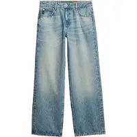 Superdry für Damen. W7011200A Blaue Jeans mit weitem Bein und mittlerer Höhe (32/32), Lässig, Denim, Bio-Baumwolle, Nachhaltig
