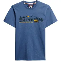 Superdry für Herren. M1012327A Outdoor Scene Entspanntes T-shirt blau (L), Lässig, Baumwolle, Kurzarm