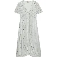Superdry für Damen. W8012077A Beigefarbenes Midi-Teekleid mit Print (XS), Lässig, Viskose, Kurzarm
