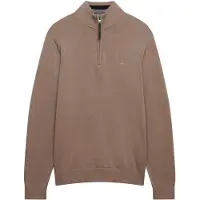 Superdry für Herren. M6110690A Essentials Pullover mit halbem Reißverschluss braun (XXL), Lässig, Baumwolle
