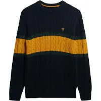 Superdry für Herren. M6110710A Jersey Cotton Stripe Cable marineblau (XXL), Lässig, Baumwolle