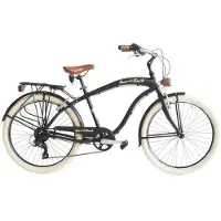 Via Veneto Bici Cruiser „Sun on the Beach“ für Herren, 26 Zoll, 6V, mattschwarz