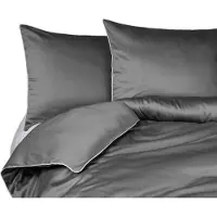 Detexpol Reine Baumwolle Makosatin Bettwäsche Set 180x200 Grau Premium