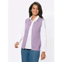 Casual Looks Strickweste , Damen, Gr. 52, lila (flieder), 50% Baumwolle, 50% Polyacryl, unifarben, Westen Strickweste