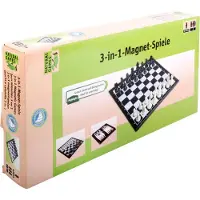 Natural games Classic Games 3-in-1 Magnetspiel, Reise & Kompaktspiel, für 2 Spieler, ca. 32x16x4 cm, ab 6 Jahren