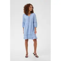 Kaffe Midikleid "Damen Kleid KAcarrie", Damen, Gr. 38, N-Gr, blau (windsurfer), Obermaterial: 88% Viskose CV. 12% Polyamid PA., Kleider Midikleid