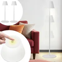Ideoon 2er-Set höhenverstellbare LED-Stehlampe, dimmbar, weiss, 50/90/130 cm- elegantes Stimmungslicht für Wohnzimmer, Schlafzimmer, Büro und Aussenbereich