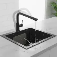 StarTech.com Handgefertigtes Spülbecken - Küchenwaschbecken aus Edelstahl - 30x30x20 cm - Schalldämmung - Lebensmittelecht - Schwarz gebürstet