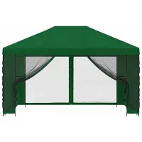 StarTech.com Gartenpavillon - Partyzelt 4x3 m - Kunststoffgestell - Seitliche Mesh-Wände - Wasserdicht mit Doppelbelüftung - Armeegrün