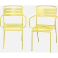 Sweeek - 2er-Set Gartensessel aus Stahl - Gelb