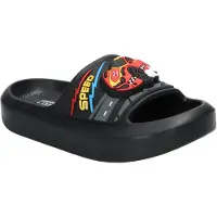 American Club NH214, Kinder Pantoletten EVA leicht Badeschuhe rutschhemmend bequem, Schwarz 30