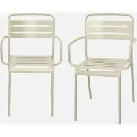 Sweeek - 2er-Set Gartensessel aus Stahl - Beige