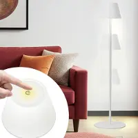 Ideoon Moderne höhenverstellbare LED-Stehlampe, dimmbar, weiss, 50/90/130 cm- elegantes Stimmungslicht für Wohnzimmer, Schlafzimmer, Büro und Aussenbereich