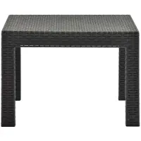 StarTech.com Gartentisch Outdoor Couchtisch - Rattanoptik - 58 x 58 x 41 cm - Polypropylen - Quadratisch - Schwarz