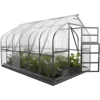 BAUMERA Gewächshaus KLASIKA STANDART 10 (2,5 x 4 m) mit fundament, 4 mm Polycarbonat und dachluken mit automatischen Öffnern.