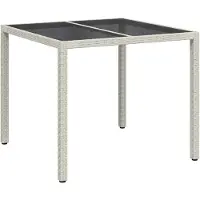 Syfax Gartentisch Weiß 90 x 90 x 75 cm Poly-Rattan
