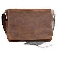 Belveder Braune Herren-Laptoptasche aus Leder mit Klappe – für 15,6-Zoll-Laptops, elegant & praktisch für Business, Uni & Alltag, BL161