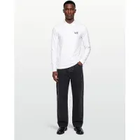 EA7 für Herren. 8NPF15_PJVQZ Core Identity Langarm-Poloshirt aus weißer Stretch-Baumwolle (XS), Lässig