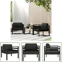 The Living Store Einzelsofas 2 Stk. mit Kissen Aluminium Anthrazit