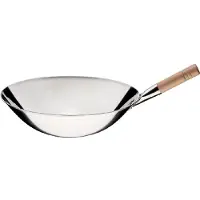 Stalgast Wok-Pfanne, gebürsteter Edelstahl, Grifflänge 185 mm