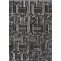 Kayoom Teppich "Calma 125", grau (anthrazit), B:200cm H:10mm L:290cm, Polyester, Teppiche, Teppich, Kurzflor, 3-D Optik, Wohnzimmer
