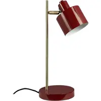 Dyberg Larsen Tischlampe Ocean, dunkelrot/messing, 43 cm
