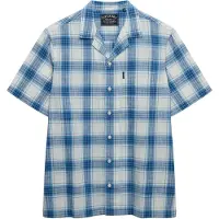Superdry für Herren. M4011139A Cabana Check Hemd blau (M), Lässig, Baumwolle, Kurzarm