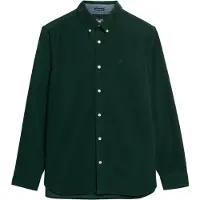 Superdry für Herren. M4011044A Classic Needle Cord Hemd grün (XXL), Lässig, Baumwolle, Klassisch, Langarm