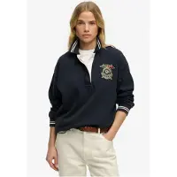 Superdry für Damen. W6012211A Crest Rugby Sweatshirt Marineblau (M), Lässig, Baumwolle, Langarm