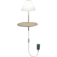 FABAS LUCE Gute-Nacht-Wandleuchte aus Metall und mundgeblasenem Glas, Taubengrau/Beige, 8-W-LED, 3000 K, Schutzklasse 2, Dimmfunktion per Knopfdruck
