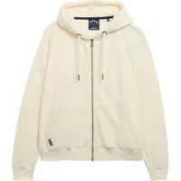 Superdry für Damen. W2012369A Kapuzensweatshirt mit Reißverschluss Velour Gebrochenes Weiß (XL), Lässig, Baumwolle