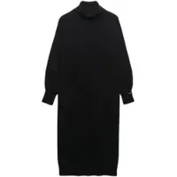 Superdry für Damen. W8012129A Schwarzes Rollkragenkleid (S), Lässig, Wolle, Langarm