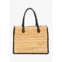 Superdry für Damen. W9110402A Luxe Beach Tote-Tasche aus Leder in Beige (OSFA), Lässig, Raffia