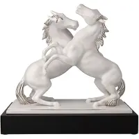 Goebel Dekofigur "Dekofigur Pferde Artiste er Alegria Studio 8 Chevaux 32 cm weiß-silber", bunt (weiß, silber), B:16,5cm H:29cm T:32cm, Dekofiguren, Dekofigur