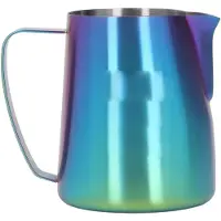 Gistuch Schäumkrug Eagle Spout verhindert Verschütten Schäumerbecher aus 304 Edelstahl mit Griff für Milchkaffee 420 ml Schillernde Farbe