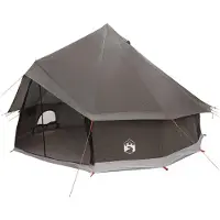 vidaXL Tipi Zelt 6 Personen Braun Grau Polyester und Stahl