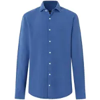 Hackett für Herren. HM3010765 Gmd Texture Hemd, blau (L), Lässig, Klassisch, Langarm, Lyocell