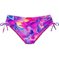 Venice beach Bikini-Hose "Zarina", Damen, Gr. 40, N-Gr, bunt (lila print), Elasthan, Polyester, Recycling-Polyamid, bedruckt, Badehosen Bikini-Hose, seitlich regulierbar