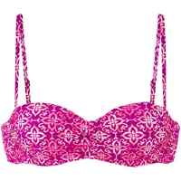 Vivance Bügel-Bandeau-Bikini-Top "Cheerio", Damen, Gr. 34, Cup A, pink (beere bedruckt), Recycling-Polyamid, bedruckt, Bikini-Oberteile Bügel-Bandeau-Bikini-Top, mit stylischem Allover-Print